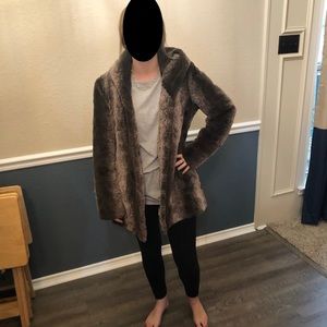 Dennis Basso Faux Fur Coat - Brown Sable